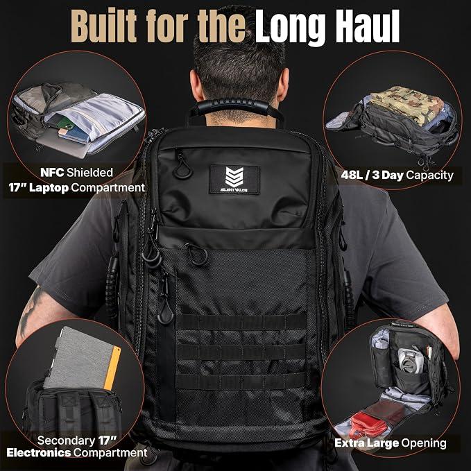 Silent Valor tactical bulletproof backpack — Built for the Long Haul product marketing shot from silentvalor.com